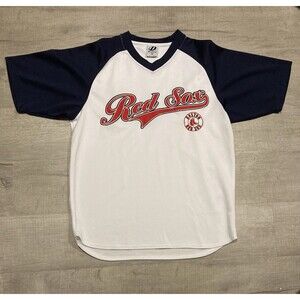 Boston Red Sox Baseball Jersey Shirt Mens M Short Sleeve V Neck Dynasty